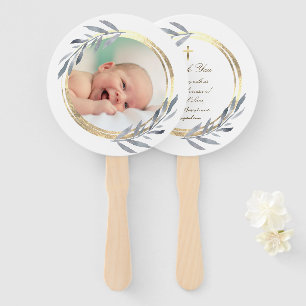 Éventail ensemble de dix fausse feuille cadre Baptême