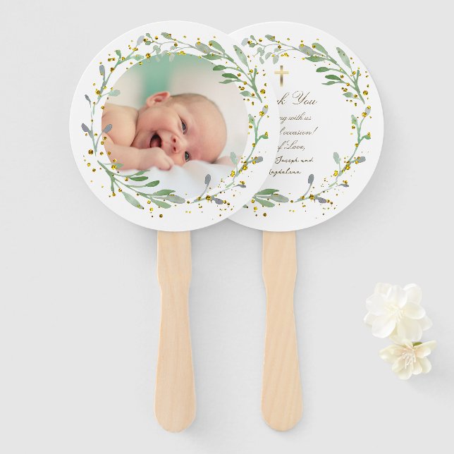 Éventail ensemble de dix parties scintillant de faux verdur (Devant et derrière)