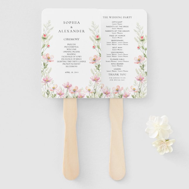 Éventail Ensemble de ventilateurs pour un mariage fleur sau (Devant et derrière)