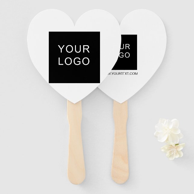 Éventail Entreprise personnalisable Ajouter un logo Blanc m (Devant et derrière)