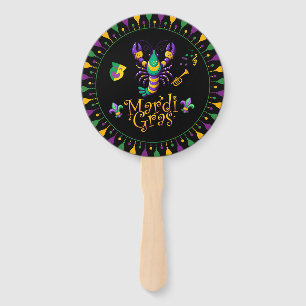 Éventail Épis/trompette/masque/fleur de lis Mardi Gras