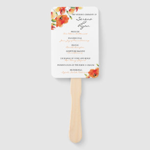 Éventail Été Golden Poppy Programme de mariage Ventilateur 