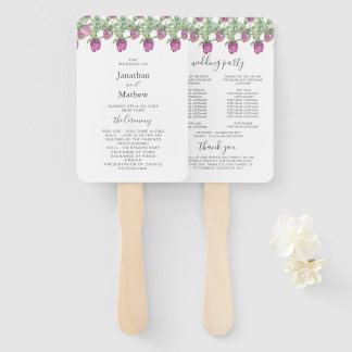 Éventail Eté Jungle Aquarelle Florale Mariage