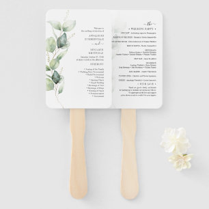 Éventail Eucalyptus Programme de Cérémonie Mariage de verdu