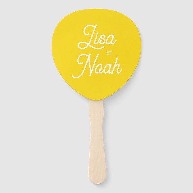 Éventail Eventail Colorus mariage - Jaune Citron (Devant)