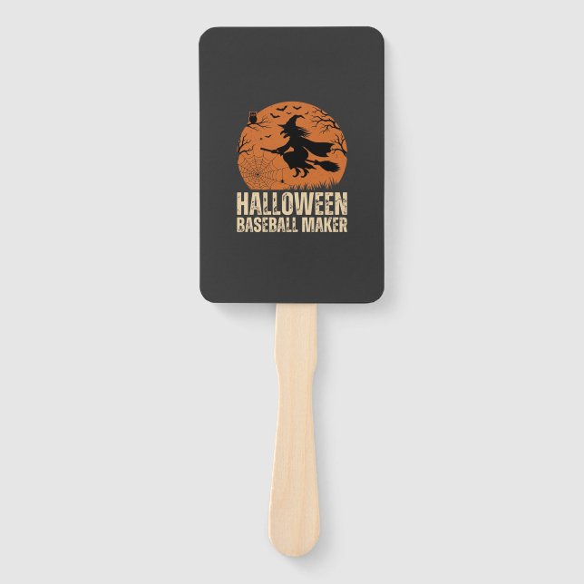Éventail Fabricant de baseball Halloween Graphique de sorci (Devant)