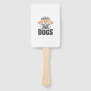 Éventail Facilement Distrait Par Les Chiens Design Vintage 