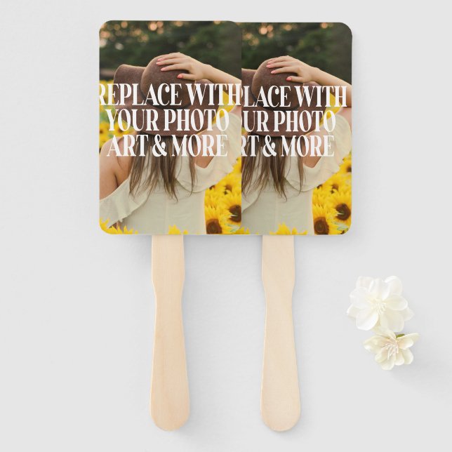 Éventail Faites votre propre ventilateur à main (Devant et derrière)