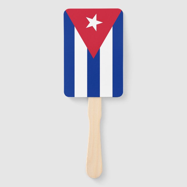 Éventail Fan à main avec drapeau de Cuba (Devant)