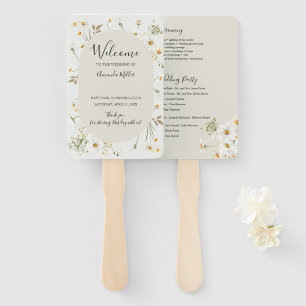 Éventail fan du programme de mariage Fleur sauvage Daisy