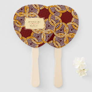 Éventail Fans florales de main d'or d'Ankara Kitenge