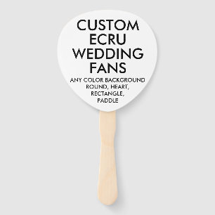 Éventail FANS MARIAGE personnalisé PADDLE ECRU (10)