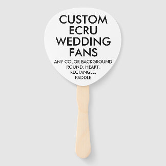 Éventail FANS MARIAGE personnalisé PADDLE ECRU (10)