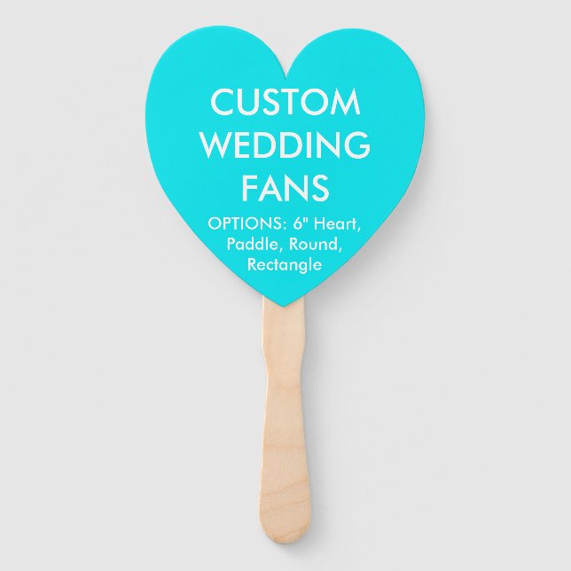 Éventail FANS MARIAGES TURQUOISE Personnalisés (Devant)