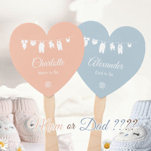 Éventail Fard Rose Bleu Poussiéreux Baby Shower Minimaliste