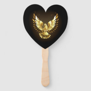 Éventail Faux Gold Foil Peace Dove en noir