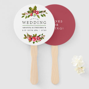 Éventail Favori de mariage floral de Noël à l'aquarelle de