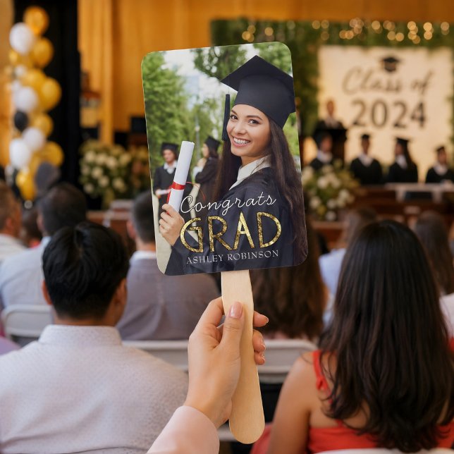 Éventail Félicitations personnalisées diplômé moderne simpl (Créateur téléchargé)
