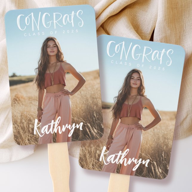 Éventail Félicitations photo personnalisées Grad 2025 Gradu (Créateur téléchargé)
