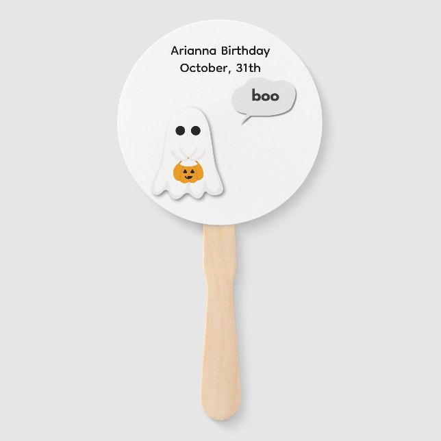 Éventail Fête d'anniversaire Halloween | Design de fantôme  (Devant)