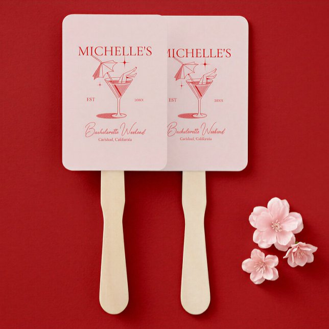 Éventail Fête de Filles de Cocktail Rétro pour une Future M (Créateur téléchargé)