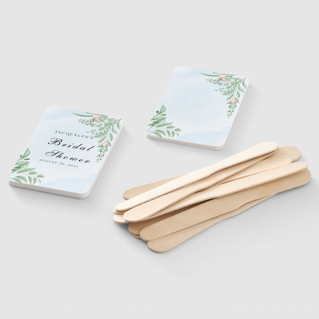 Éventail Fête des mariées Boho Dusty Blue Eucalyptus (Non-assemblé)