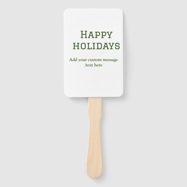 Éventail Fêtes vertes et simples Noël (Devant)