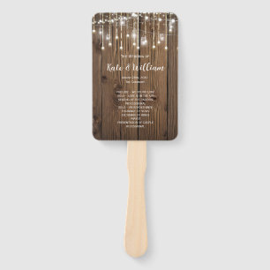 Éventail Feux de chaîne de Mariage campagnard RUSTIQUE