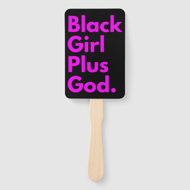 ÉVENTAIL FILLE NOIRE PLUS DIEU (Devant)