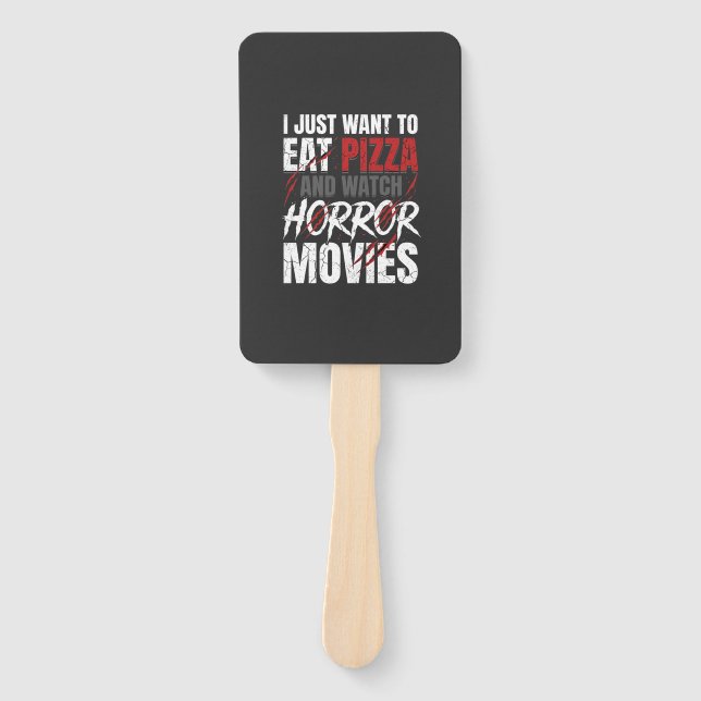 Éventail Films d'horreur Pizza Halloween Design_1 (Devant)