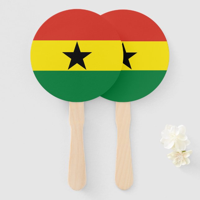 Éventail Flag du Ghana (Devant et derrière)