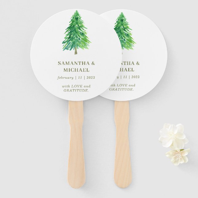 Éventail Fleur d'arbre de forêt Favori Mariage Fête (Devant et derrière)