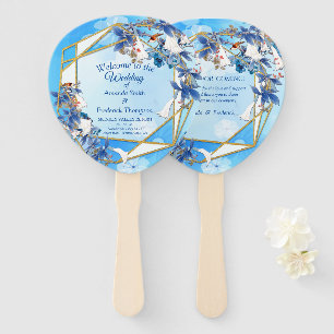 Éventail Fleur de lune d'aquarelle blanche