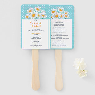 Éventail Fleur de marguerite blanche Polkadot Motif Floral 