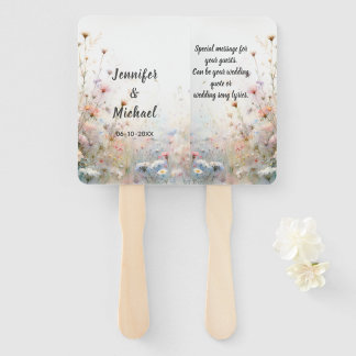 Éventail Fleur de sauvage aquarelle personnalisée Boho