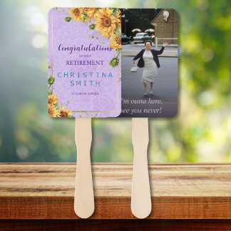 Éventail Fleur de tournesol romantique Parti de retraite