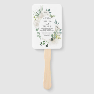 Éventail Fleur Jolie Aquarelle Floral Programme de mariage