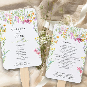 Éventail Fleur sauvage Meadow Joli programme de mariage flo