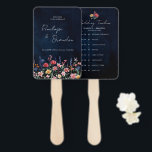 Éventail Fleur sauvage Rustic Floral Navy Mariage Timeline<br><div class="desc">Célébrez votre amour avec ce programme de mariage dynamique ventilateur à main de la ligne de temps avec une aquarelle design fleur sauvage dans les tons rose, violet et vert. Parfait pour les mariages de jardin, de printemps ou de style rustique, cet invitation d'inspiration nature allie délicats accents floraux à...</div>