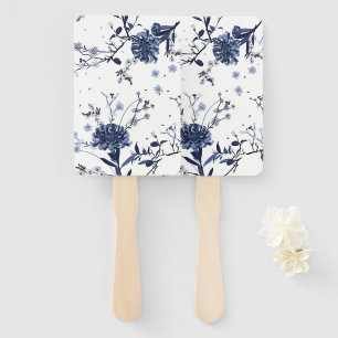 Éventail Fleurs bleues