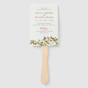 Éventail Fleurs de fraises rouges sucrées Mariage