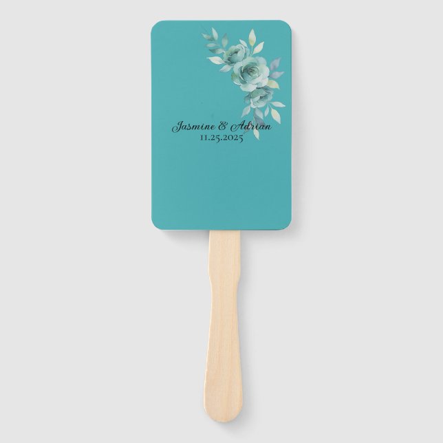 Éventail Fleurs de mariage Teal Whisper Blooms (Devant)