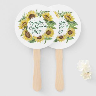 Éventail Fleurs de soleil Joyeuse fête des mères Ventilateu