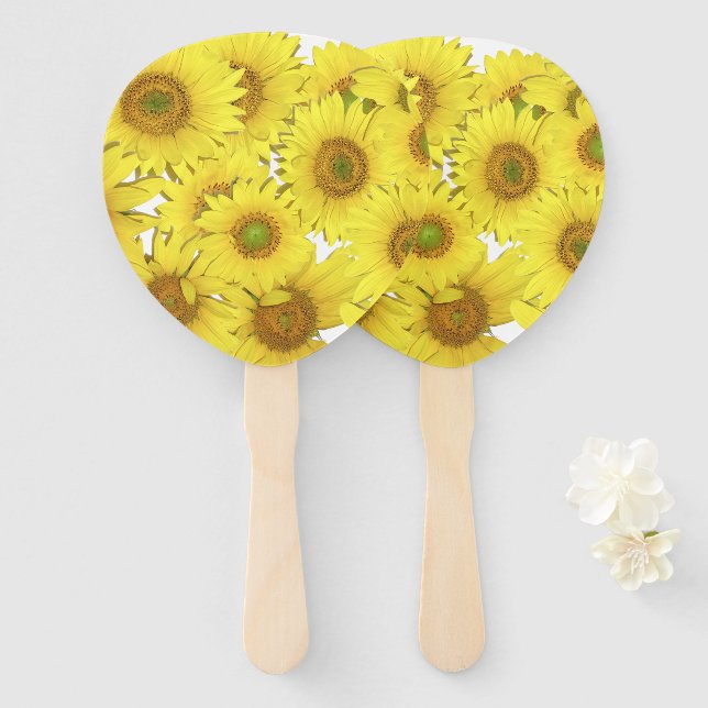 Éventail Fleurs de tournesol Photographie Ventilateur à mai (Devant et derrière)
