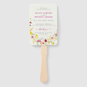 Éventail Fleurs d'orchidées violettes roses Mariage de cour