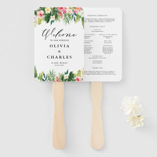 Éventail Fleurs tropicales aquarelle Mariage d'été