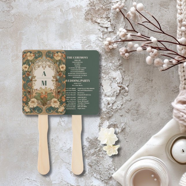 Éventail Flora Vintage Art nouveau Mariage (Créateur téléchargé)