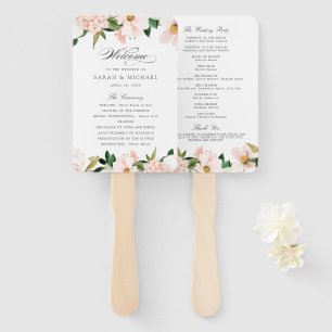 Éventail Floral Blush Élégant Magnolia Programme de mariage