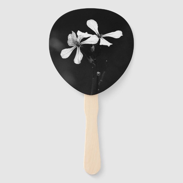 Éventail floral noir et blanc minimaliste (Devant)