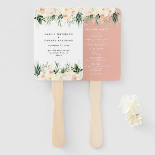 Éventail Flore brune, pêche et mariage de feuillage